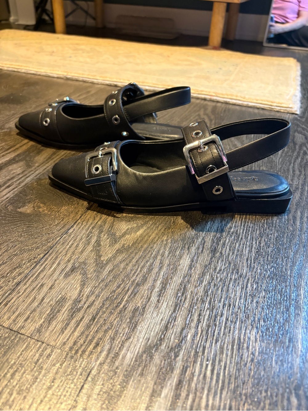 NWOB Quince leather bold buckle slingback flats - Picture 5 of 15